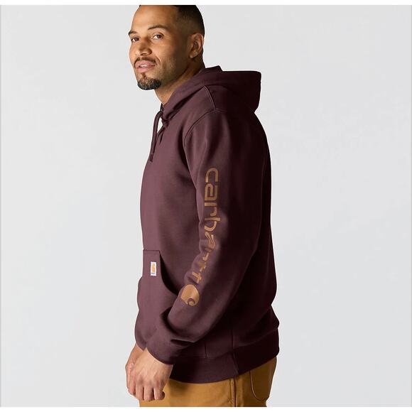 Carhartt Other - Carhartt Men's Loose Fit Midweight Logo Sleeve Graphic Hoodie Maroon XL